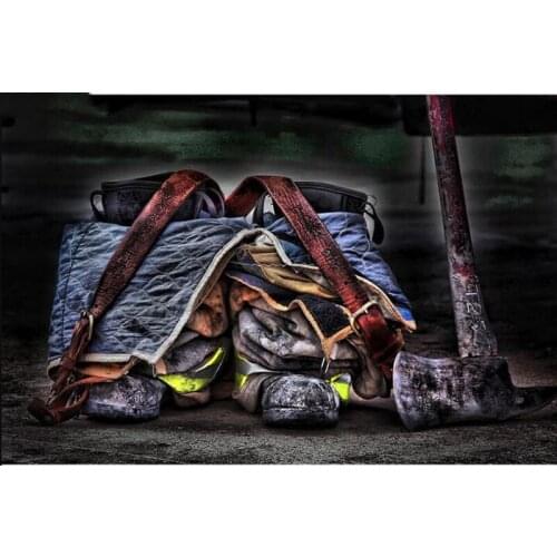 3DIY Round Diamond Embroidery Cross Stitch Fire Fighting Cloth Axe Full Square Drill Diamond Painting Home Decor Souvenir Gifts