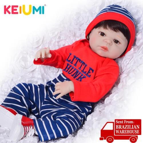 Wholesale Reborn KEIUMI Dolls 23'' Full Silicone Vinyl Reborn Baby Boy Doll Lovely Present 57 cm For Kids Birthday Gifts