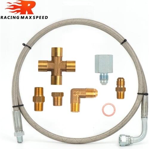 36'' 1/8 NPT To AN4 T3 T4 T3/T4 T04E T70 T66 T67 Gt35 Gt45 Turbo Oil Feed Line Oil Return Line Oil Drain Line Kit