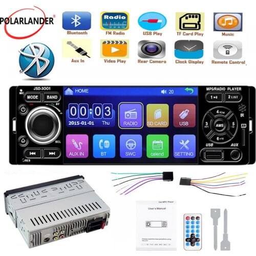 Mirror Link for Andriod Microphone 4" 1 Din Car MP5 Player Bluetooth Touch Screen 12V DC Rear View Camera Stereo Car Radio