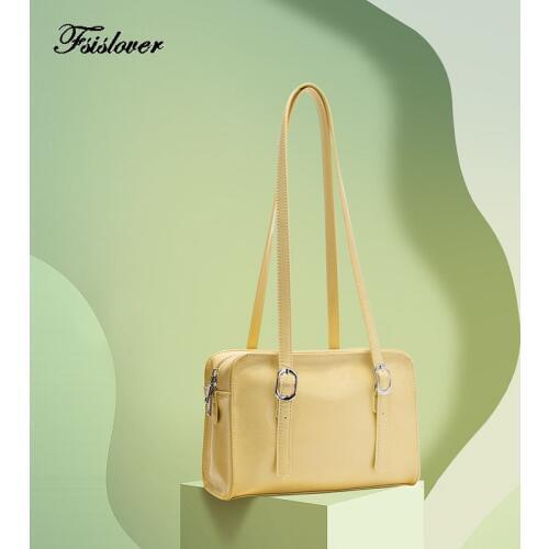 Fashion Simple Solid Baguette bags PU Leather Shoulder Bags For Women 2020 Design Luxury Brand Female Messenger Handbag Bolsas