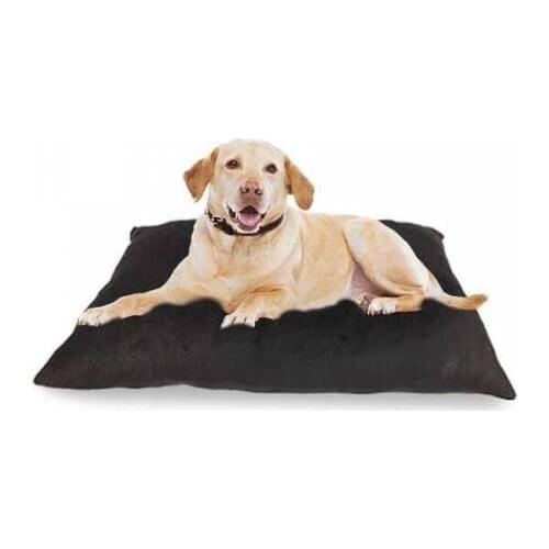 Washable Soft-Fleece Dog Bed Black 100x60 cm