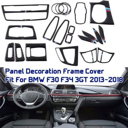 Carbon Fiber Stickers Panel Decoration Frame Cover Fit For BMW F30 F34 3GT 2013-2018,Interior Accessories