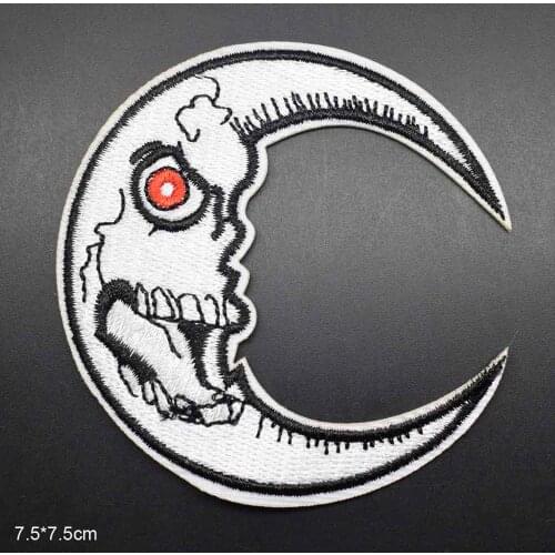 Red Eye Moon Iron on Embroidered Cloth Clothes Patch For Clothing Girls Boys Wholesale