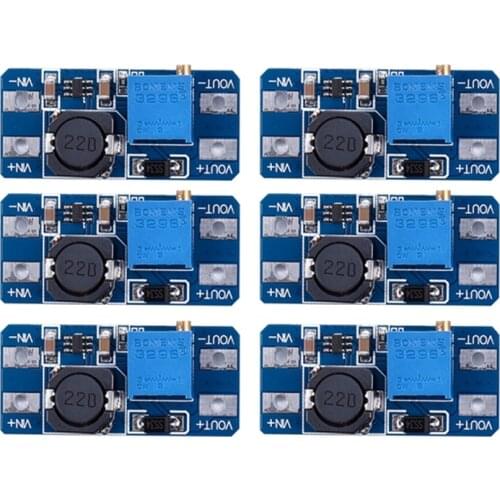 New 6pcs MT3608 DC 2A Step Up Power Booster Module 2v-24v Boost Converter for Arduino