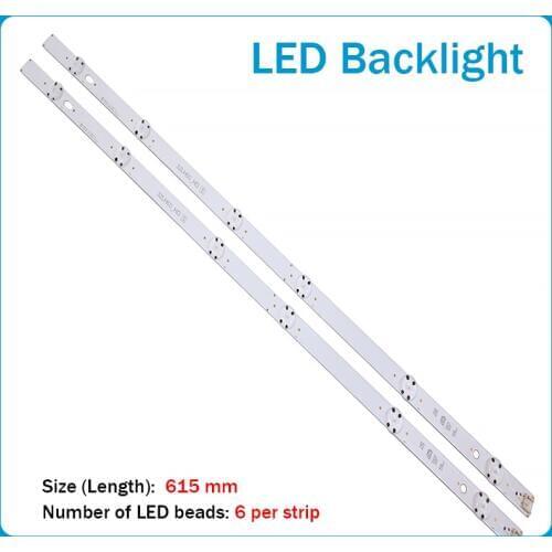 New Kit 2 PCS 6LEDs 615mm LED backlight strip for LG 32inch TV 32LH60_HD SSC_32inch_HD
