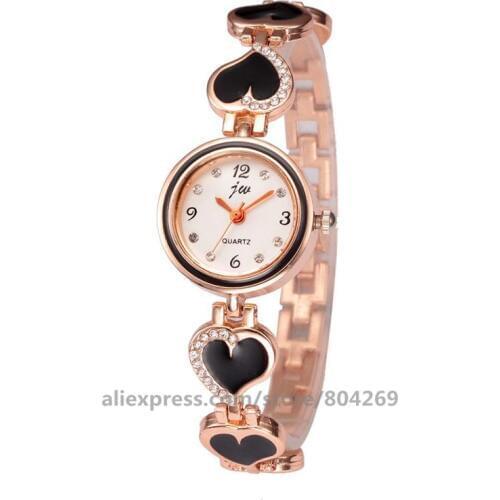 High Wholesale Women Fashion Quartz Watch Hot Sale Thin Alloy Heart Bracelet Watch For Women Alloy Band Wrist Watch
