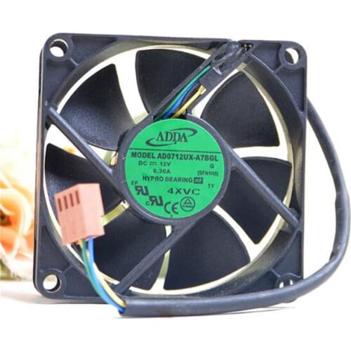 Original 70*70*25 AD0712UX-A7BGL DC12V 0.30A PWM four line intelligent temperature control cooling fan