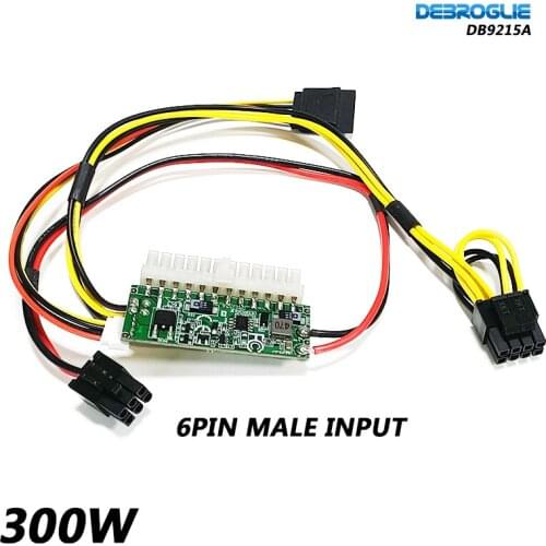 PCI-E Input 6pin male-ATX-300W 24pin Power Supply Module Swithc Pico PSU Car Auto Mini ITX High DC-ATX power module ITX Z1