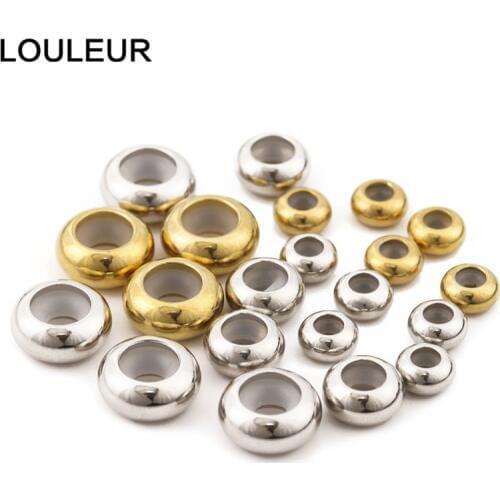 10pcs/lot Stainless Steel Spacer Beads Stopper Beads with Silicone Rubber fit Slider Bracelet For Jewelry Making DIY Accessories