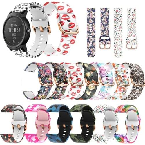 20mm Printing Silicone Watchband for Ticwatch 2/Ticwatch E for Samsung Garmin Huami Camo Soft Band Strap