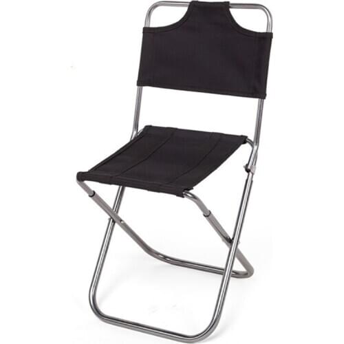 Aluminum Alloy Folding Chair Fishing Outdoor Portable Folding Chair Camping BBQ Backrest Stool, Hold up to 110kg, 27cm Height