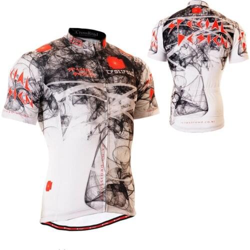 Athletic Full Graphic Short Sleeve Cycling Jersey W/ Useful 3 Rear-pockets & Non-Slip Silicone Band MTB Bike Clothing