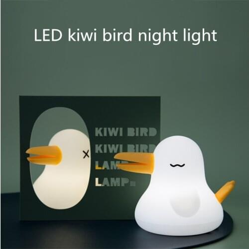 LED Kiwi Bird Silicone Night Light USB Rechargeable Dimming Timing Table Lamp Children Bedside with Sleeping Light Holiday Gift