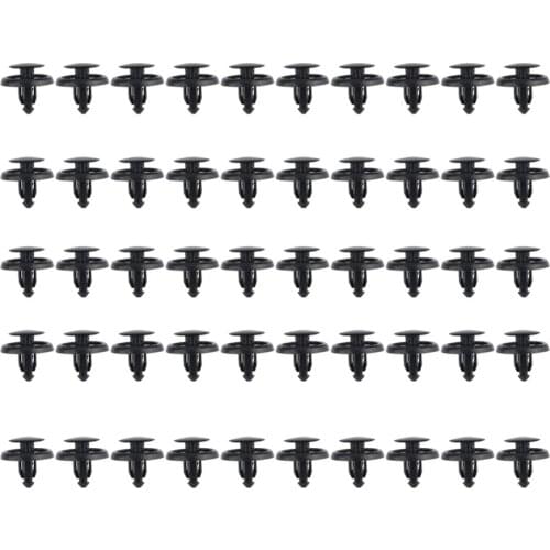 50 Pcs Car Fastener Fit 7mm Dia Hole Black Push Retainer Rivets Clips for Toyota Automobile Door Bumper Fender Cover Trim Clip