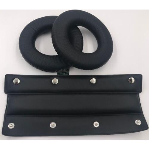 1 Pair Ear Pads With Headband Leather Replacement for Beyerdynamic Bluetooth Wireless Wired Headphones Universal ear pads