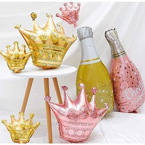 1pc large Princess Crown Balloon gold rose gold pink blue Baby Shower Wedding Birthday Party Supplies Kids Gifts Balloon