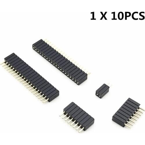 10 pcs 1.27mm 1.27 Pin Header Single Row Female Getaway PCB Board Connector Pinheader 1 * 3/4/5/6/8/10 / 12-40p Plastic Height 4