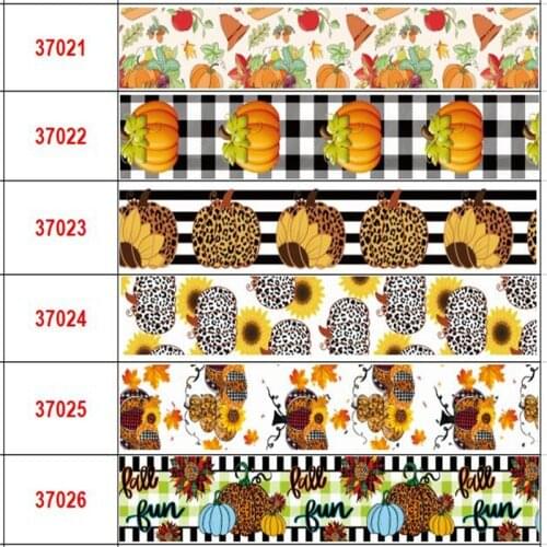 16mm-75mm THANKSGIVING DAY Ribbon Grosgrain Ribbon/ Elastic Band For Handmade Bow Party Gift Wrapping 50Yards