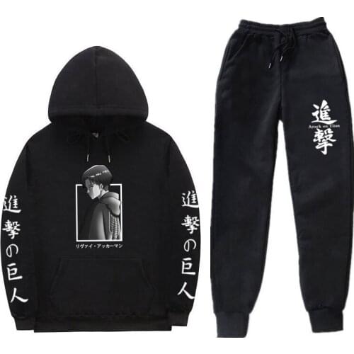 2021Attack on Titan Autumn Mens Sets Hoodies Sweatshirt Sweatpants Fashion Slim Fit Men Set Hoodie Pant suit