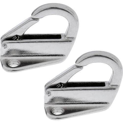 2x Marine Boat Stainless Steel Spring Snap Type Fender Fending Hook Hanger 9mm