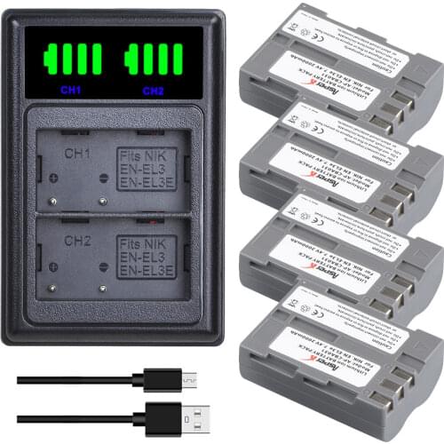 1Pcs 2000mAh EN-EL3e EN EL3e ENEL3e Batteries for Nikon D30 D50 D70 D70S D90 D80 D100 D200 D300 D300S D700 Digital Camera
