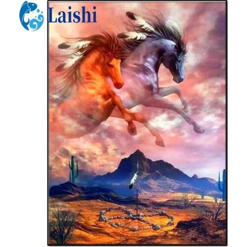 Diamond Painting Indian feathers, fantasy running horse Set Hobby Art 5D DIY Full Drill Square Round Mosaic Home Decoration