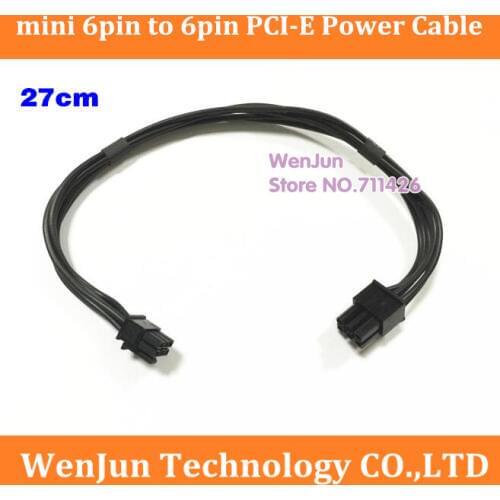 Free Shipping 27cm mini 6pin 6 pin to pci-e PCI Express 6pin 6 pin video card power cable support for Mac pro G5 GTX480 gtx680