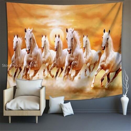 Animal Horse Large Beach Towel For Living Room Bedroom Wall Tapestry 3D Print Home Textile Wall Hanging Rectangle Wall Carpet