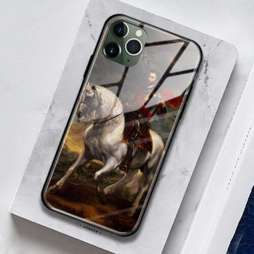 Equestrian portrait of the Emperor Charles V Glass Silicone Phone Case For iPhone SE 6s 7 8 Plus X XR XS 11 Pro Max Cover Shell