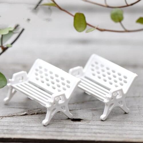 Home Decor Accessories 3 Pcs High Quality Mini Garden Ornament Miniature Park Seat Bench Craft Fairy Dollhouse Hot Sale