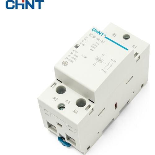 CHINT Household Small Single-phase AC Contactor 220V Rail Type NCH8-40 / 02 Two Normally Closed 40A Security