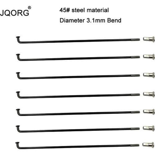 Electric Motorcycle Motor Wheel Parts 10G 3.1mm Black Color Spokes With Black Steel Nipples Length In 70-280mm Range Customize