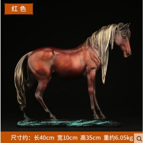 Pure copper painted horse lucky feng shui living room home crafts decoration