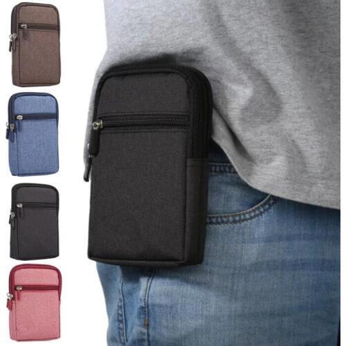 FSSOBOTLUN,5.5-6.0 inch Big Capacity Outdoor Hiking Sports Package Multi-Pockets Phone Waist Belt Case Bag For LG X Power2 M320N