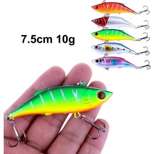 HENGJIA 1Pcs Rattlin Vib Fishing Lure Hard Bait 7.5cm 10g / 6.5cm 12.5g /6cm 16.5g Artificial Lures 6# Hooks Vibration Woofer