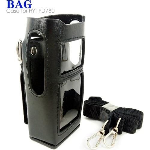 Walkie Talkie Leather Protective Sleeve Hard Holster Shoulder Bag Case for Hytera HYT PD780 PD780G Two Way Radio