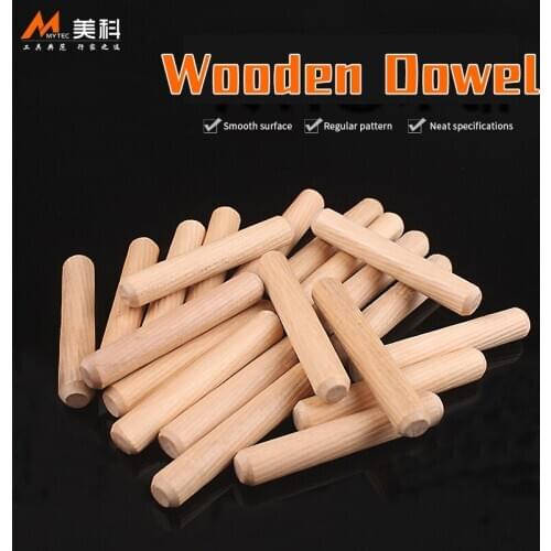 M6/M8/M10 Wood Tenon Expansion Wooden Dowel Connector Wooden Bolt Round Fluted Wood Craft Dowel Pins Woodworking Fixing Plug