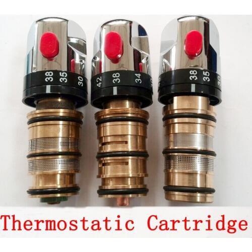Bathroom shower faucet thread/top wire thermostatic cartridge, Brass thermostatic valve mixer for solar water heater