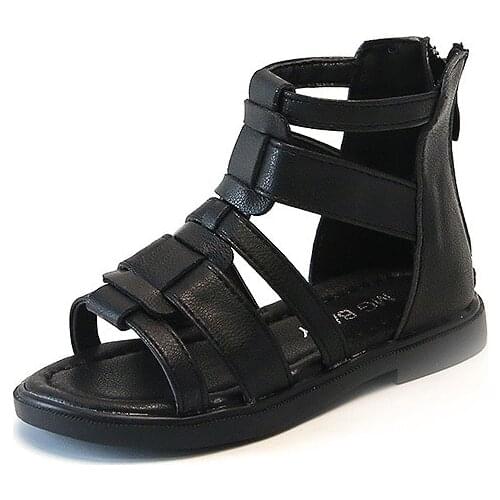 Girls Roman Sandals 2021 Summer New Style Western Princess Shoes with Soft Sole, Back Zipper, Low Heel Flat Shoes for Girls Hot