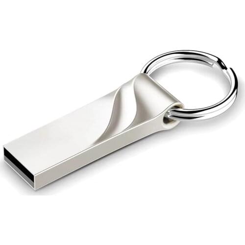 Metal usb flash drive 64GB 32GB 16GB 8GB 4GB pen drive pendrive waterproof metal silver u disk memoria cel usb stick gift