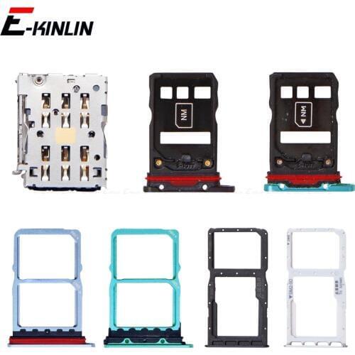 Micro SD / Sim Card Tray Socket Adapter For HuaWei P30 Pro Lite Connector Holder Slot Reader Container Parts