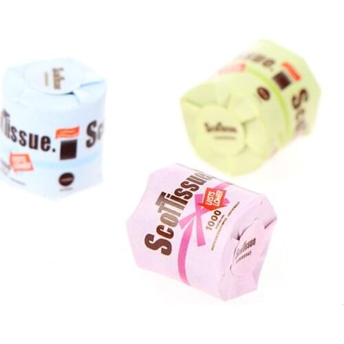 Cute 1/3PCS Mini 1/12 Dollhouse Miniature Tissue Paper Bathroom Decor Funiture Accessories