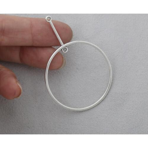 RAINXTAR Fashion Alloy Punk Circle Pendant Charms For Necklace Earrings DIY Making 40*58mm 50pcs AAC1943