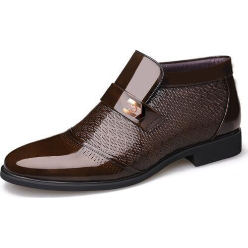 Mens Winter Shoes Newest Warm Leather Cotton Mens Business Dress Shoes Casual Plus Velvet Mens Leather Shoes