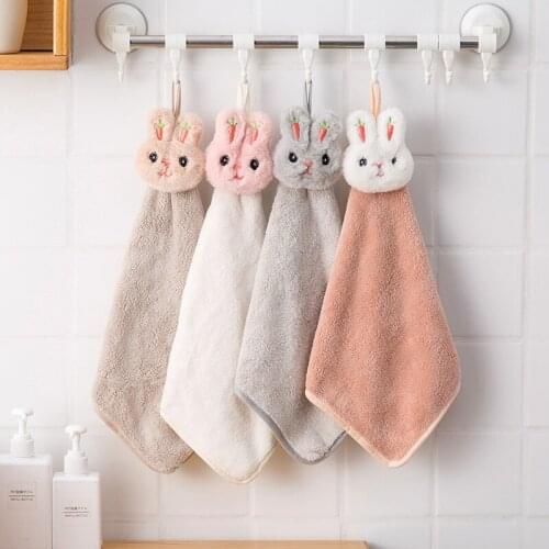 Soft Baby Towel Cartoon Animal Hand Towel Hanging Face Towel Cute Absorbent Bathing Towel For Bathroom Kitchen Quick Dry Towel