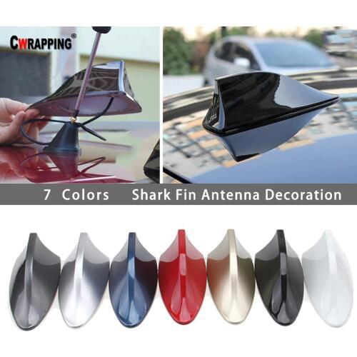 Car Roof Shark Fin Decorative Aerial Antenna Cover Sticker With Signal Radio Dedicated Antenna Modification Exterior Accessories