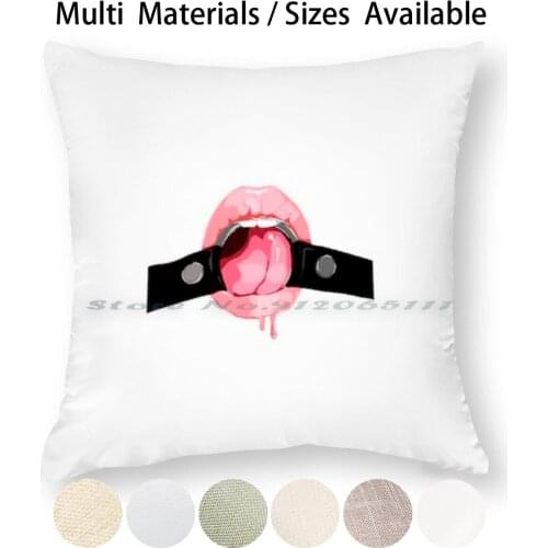 O-Ring / Gag Bdsm Fetish Design Pillow Case Throw Pillow Cover Cotton Linen Flax Femdom Dominatrix Mistress Slave Pain