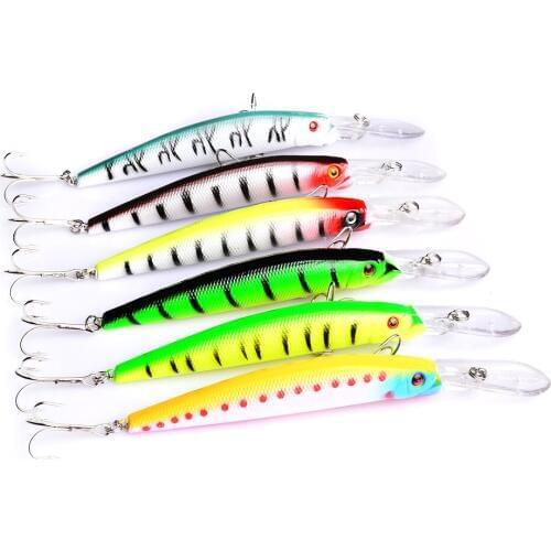 New 1 Pcs 15cm/15.5g Fishing Lure Artificial Hard Plastic Minnow Spinner Crank Bait 4 # Hook Carp Fishing Wobblers for Fishing