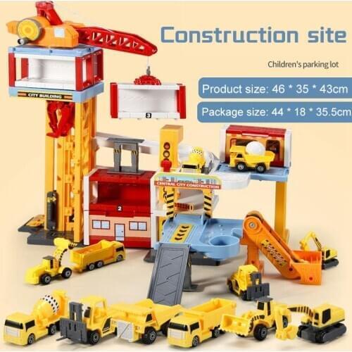 New Car Factory Parking Lot Track Construction Project Pearl Tower Tunnel Toy Children Boy Birthday Holiday Gift